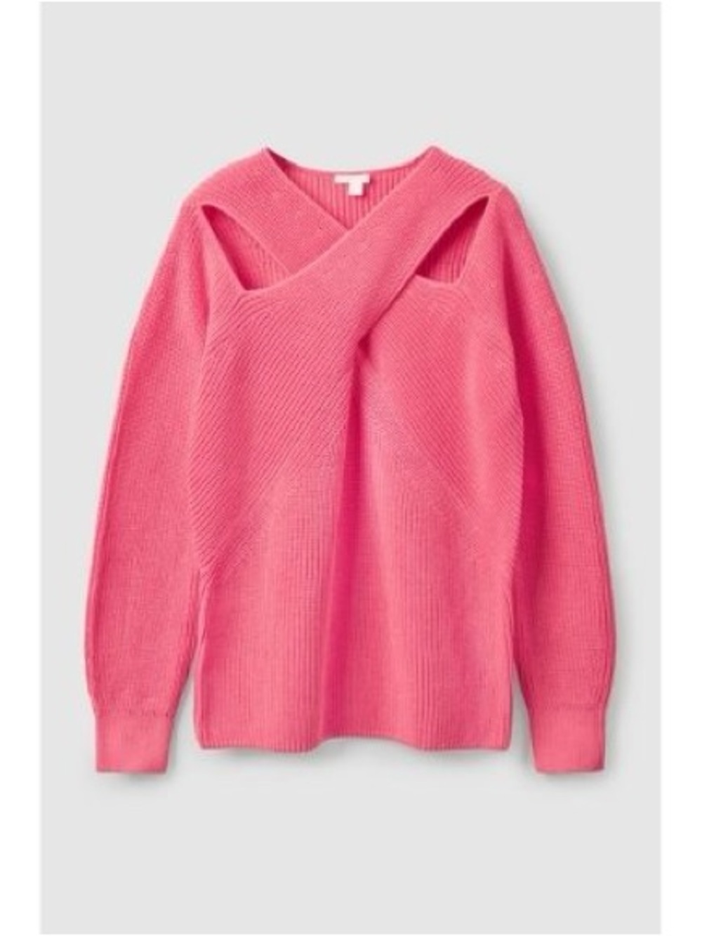 COS Oversized Pink Cut Out Ribbed Sweater